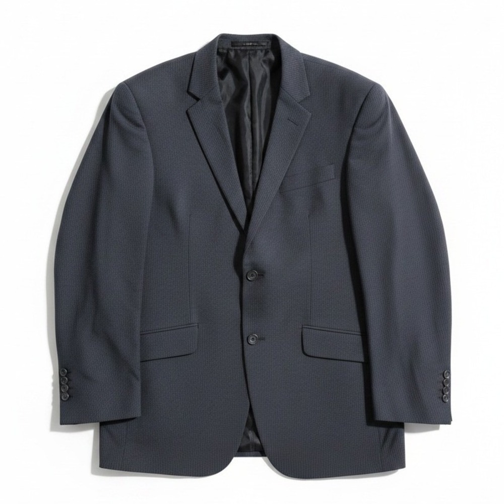 Kenneth Cole Reaction Navy Blue Pinstripe‎ 2-Button Blazer, Men's 42R Sport Coat